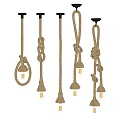 Natural Jute Rope Pendant Lights With Handmade Knots And Warm Glowing Bulbs