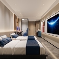 E-sports Hotel Modern Rooms 3d model