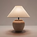 Elegant Table Lamp With Ceramic Base And Beige Fabric Lampshade 3d model
