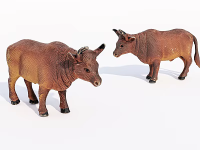 Two Brown Reptile Toy Models With Lifelike Texture And Details 3d model