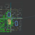 Birds Eye View Planning of Modern Building Complex With Green Landscape and Road Layout