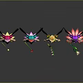 Game Movie Fairy Characters With Colorful Butterfly Wings And Flower Themed Outfits