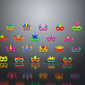 Colorful Animal Masks Collection With Various Vibrant Designs And Patterns
