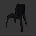Modern Leisure Chair With Dark Wooden Frame Striped Backrest And Slender Legs Design
