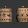 Decorative Carved Wooden Containers With Floral And Geometric Patterns On Lids