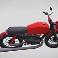 Red Vintage Motorcycle Design With Round Headlight And Off road Tires