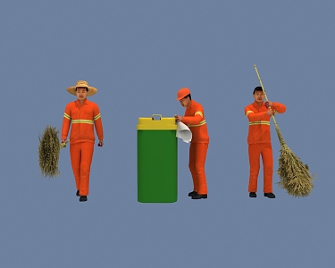 Sanitation workers will move people will move sanitation workers 3d model