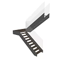 Modern Interior Stairs Design With Glass Railings Black Metal Frame And Wooden Treads