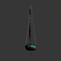 Wooden Sailboat With Turquoise Bottom White Sail And Red Mast Structure