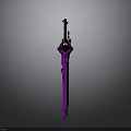 Modern Purple Sword With Intricate Hilt And Sleek Blade Structure