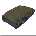 Wooden Stone Block With Natural Green Moss Covered Surface Durable Material