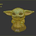 Baby Yoda from Star Wars Collectible Figure with Green Skin Big Ears and Brown Coat