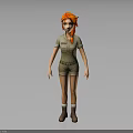 Red Haired Adventurer Character With Friendly Animal Creature In Outdoor Setting