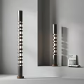 Modern Floor Lamp With Hollow Square Design And Warm Light In Interior Corner