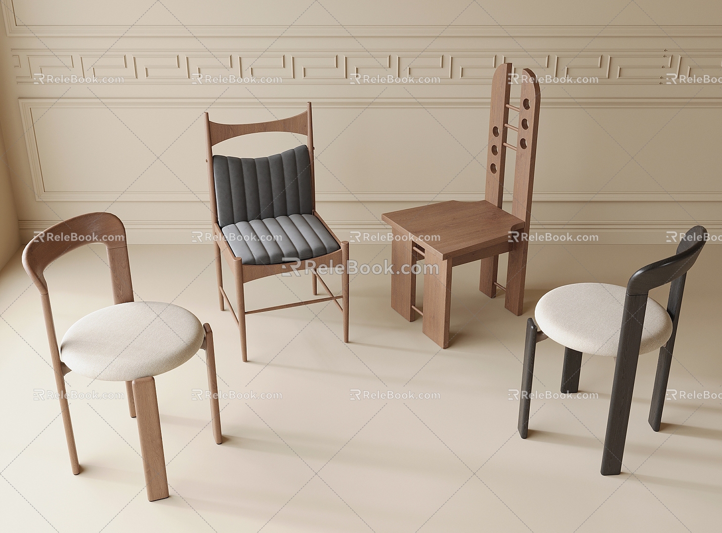 Dining Chair Single Chair 3d model