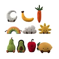 Adorable Plush Toys Featuring Moon Banana Carrot Rainbow Cloud Sun Fruit Shapes