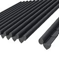 High Quality Black Long Strip Roofing Tiles For Building Construction 3d model