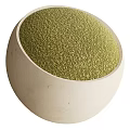 Natural Wooden Bowl Filled With Green Organic Grains On White Background