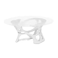 Modern White Coffee Table With Unique Hollow Out Base Design And Smooth Surface Top 3d model