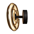 Modern Gold Round Wall Lamps With Metal Finish And Black Sphere Design