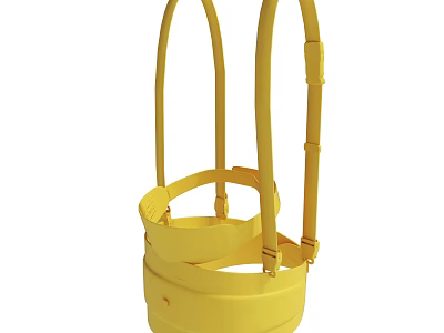 Yellow Plastic Baby Safety Seat With Portable Handle Design Features 3d model