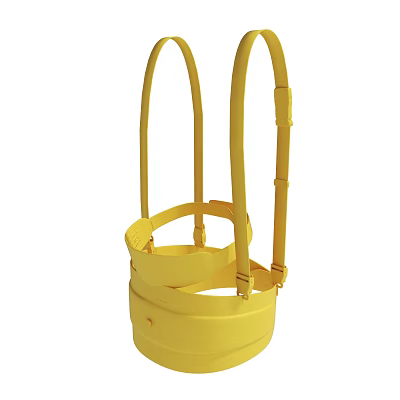 Yellow Plastic Baby Safety Seat With Portable Handle Design Features 3d model