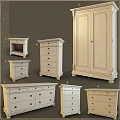 White Wooden Wardrobe And Storage Furniture With Different Styles And Drawers