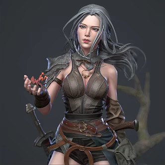 Modern game character beauty 3d model