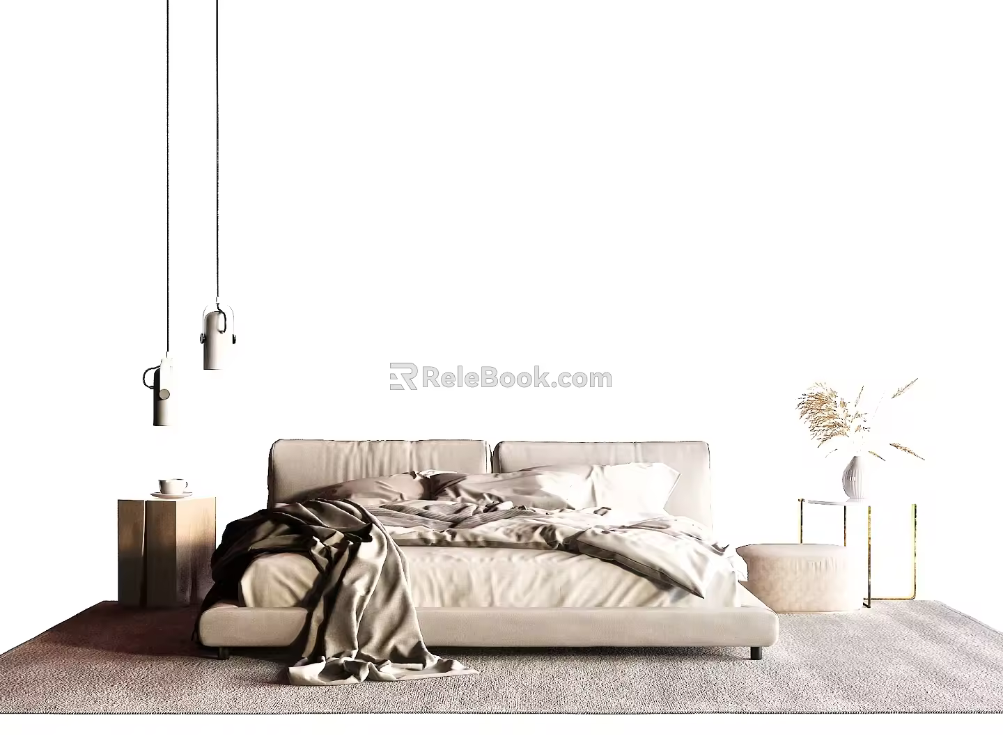 Modern Double Bed 3d model