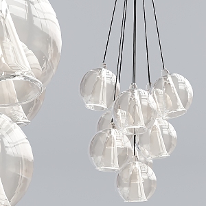 Modern chandelier glass ball chandelier 3d model