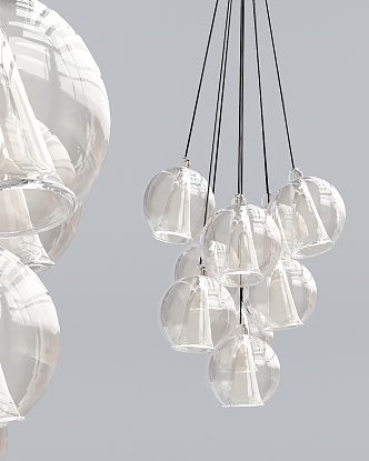 Modern chandelier glass ball chandelier 3d model