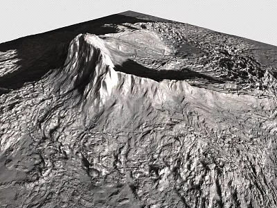Natural Rugged Mountain Landscape With Rocky Terrain And Sunlit Textures 3d model