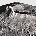 Natural Rugged Mountain Landscape With Rocky Terrain And Sunlit Textures