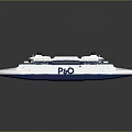 P&O Ferry With White Blue Hull And Modern Upper Deck Design Features