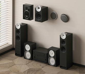 vertical stereo speaker subwoofer 3d model