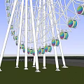Giant Ferris Wheel Amusement Equipment With Colorful Cabins And White Steel Structure