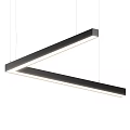 Modern Linear Pendant Chandelier With Black Frame And White Light Design