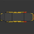Medical Stretcher With Yellow Black Frame Adjustable Wheels And Ergonomic Structure