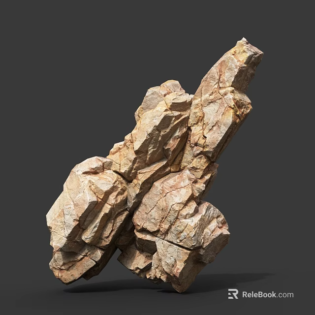 Outdoor Natural Rock Formation With Rough Textured Surface And Irregular Shape 3d model 