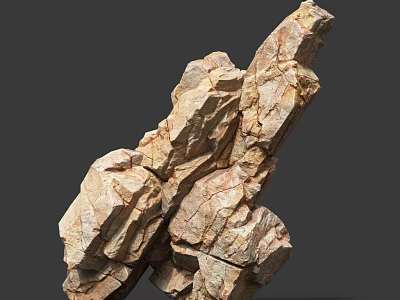 Outdoor Natural Rock Formation With Rough Textured Surface And Irregular Shape 3d model