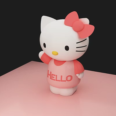 Modern ornaments cartoon animals 3d model