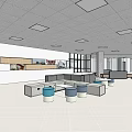 Modern Leisure Area With Modular Seating Coffee Tables And Bright Windows 3d model