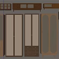 Modern Wooden Furniture Collection With Lattice Doors Glass Panels And Drawers