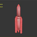 White Rocket Model With Side Boosters And Detailed Spacecraft Structure 3d model