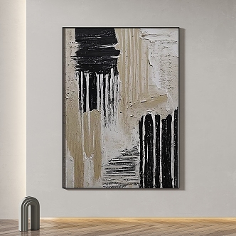 Modern Minimalist Texture Decorative Painting 3d model