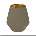 Decorative Golden Vase With Diamond Pattern Surface And Shiny Finish 3d model
