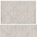 Light Beige Square Area Rug With Diamond Pattern And Soft Texture