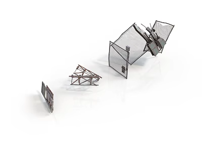 Abstract Metal Structure Models Featuring Geometric Shapes And Art Installation Frames 3d model