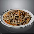 Delicious Colorful Stir-Fried Noodles With Carrot Sesame Seeds And Green Onions
