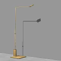 Modern Slim Floor Lamp With Adjustable Head And Square Metal Base 3d model